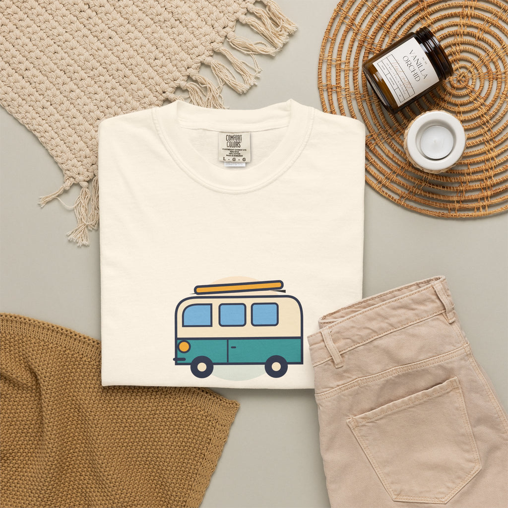 Happy Camper T-Shirt — Retro Campervan Graphic Tee for RV & Camping Lovers