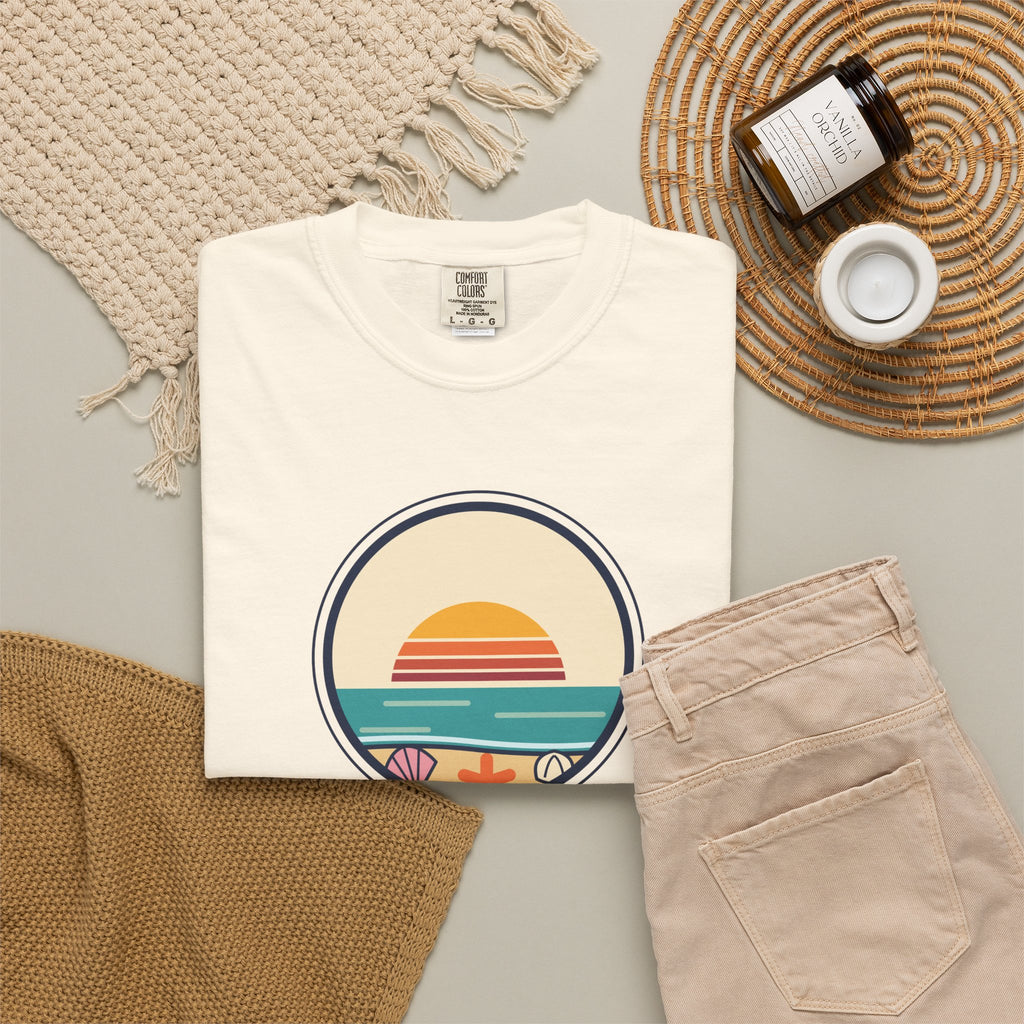 Collect Moments Not Things T-Shirt — Retro Sunset Travel Tee