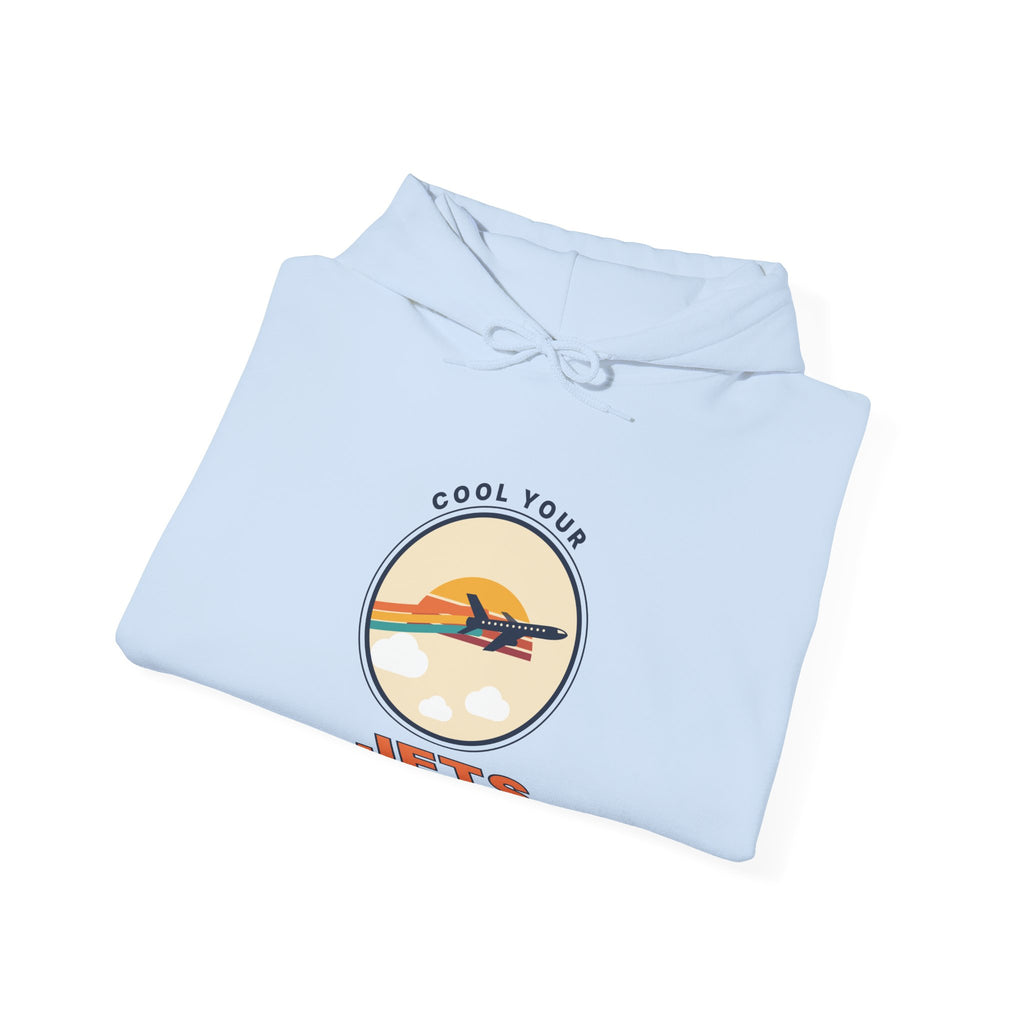 Jets Sunset Hoodie — "Cool Your Jets" Retro Airplane Graphic