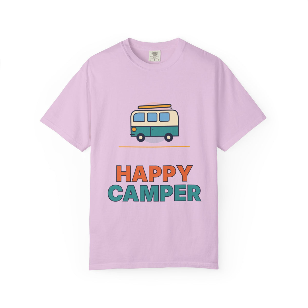 Happy Camper T-Shirt — Retro Campervan Graphic Tee for RV & Camping Lovers
