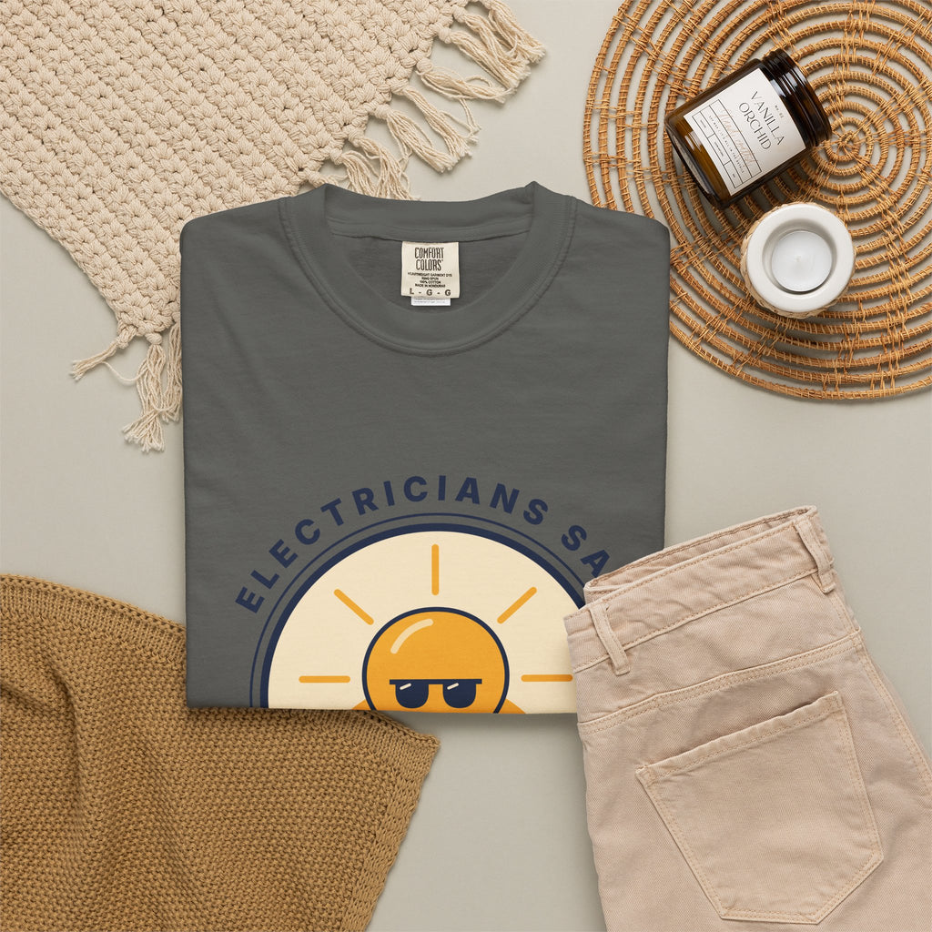Electrician 'Watt's Up?' T-Shirt — Funny Retro Sunlight Bulb Tee