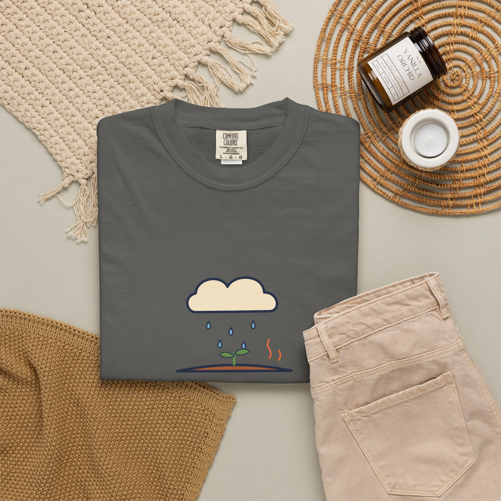 Petrichor Graphic T-Shirt — 'Petrichor: the smell of rain on dry earth' Retro Rain Design