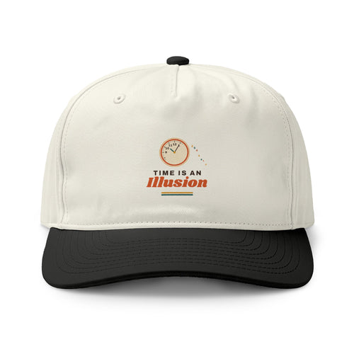 "Time Is An Illusion" Two-Tone Cap – Retro Clock Graphic Baseball Hat