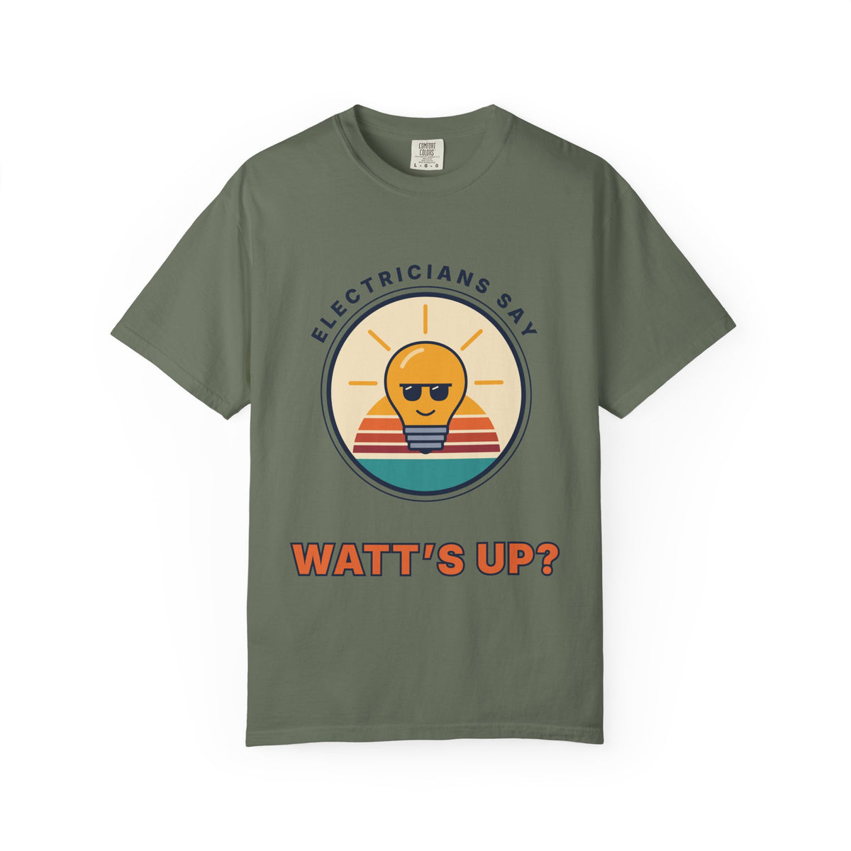 Electrician 'Watt's Up?' T-Shirt — Funny Retro Sunlight Bulb Tee