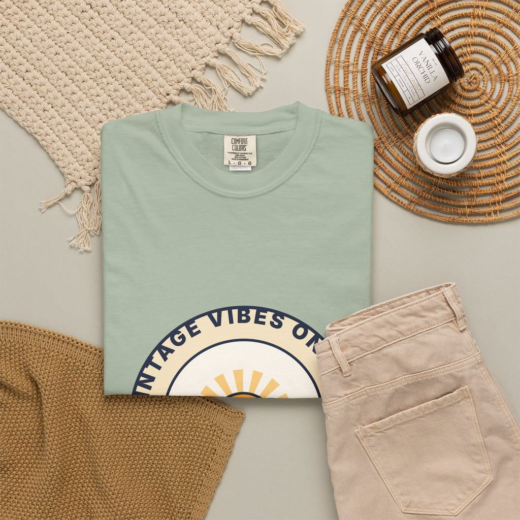 Vintage Vibes Only T-Shirt — Retro Sunrise Graphic Tee
