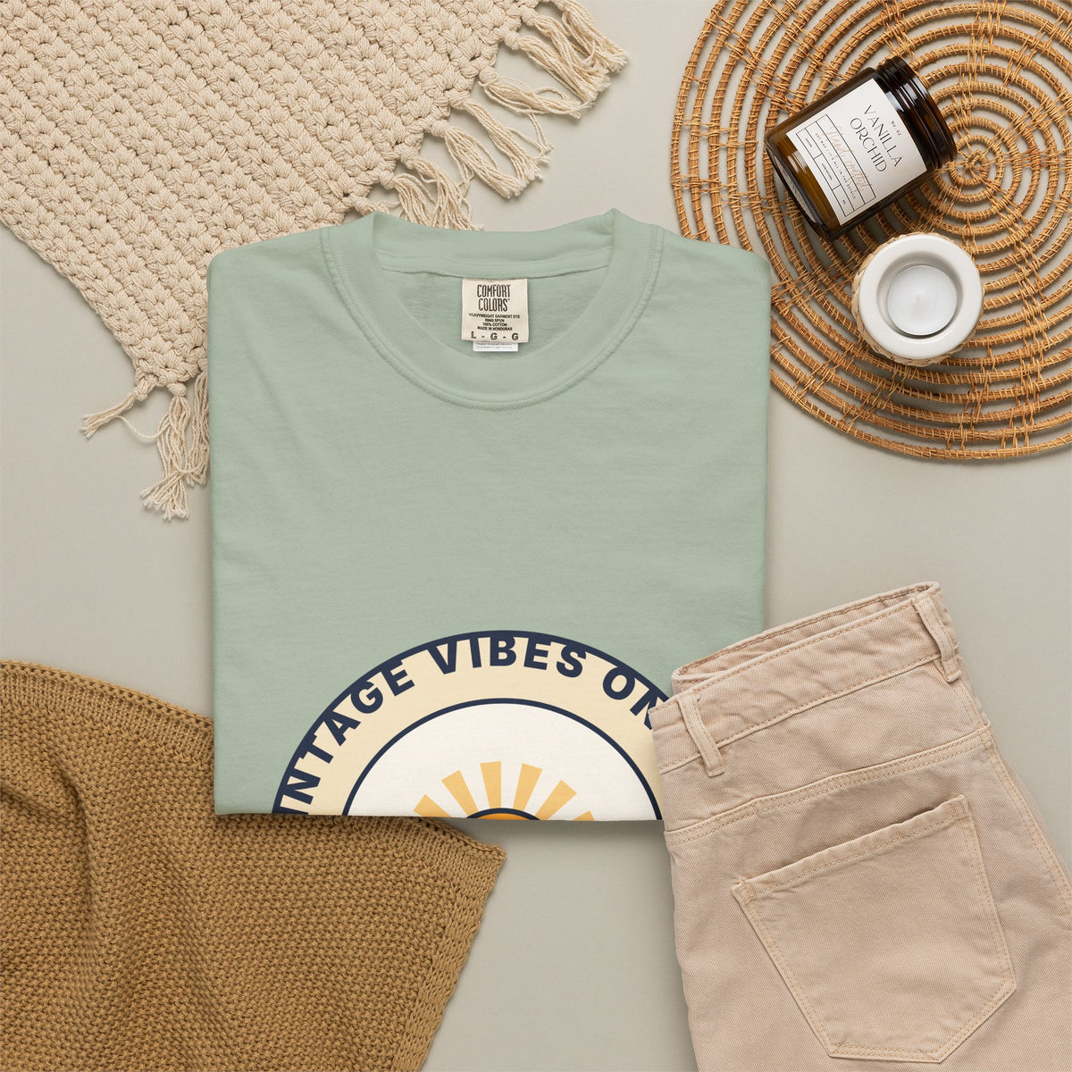 Vintage Vibes Only T-Shirt — Retro Sunrise Graphic Tee