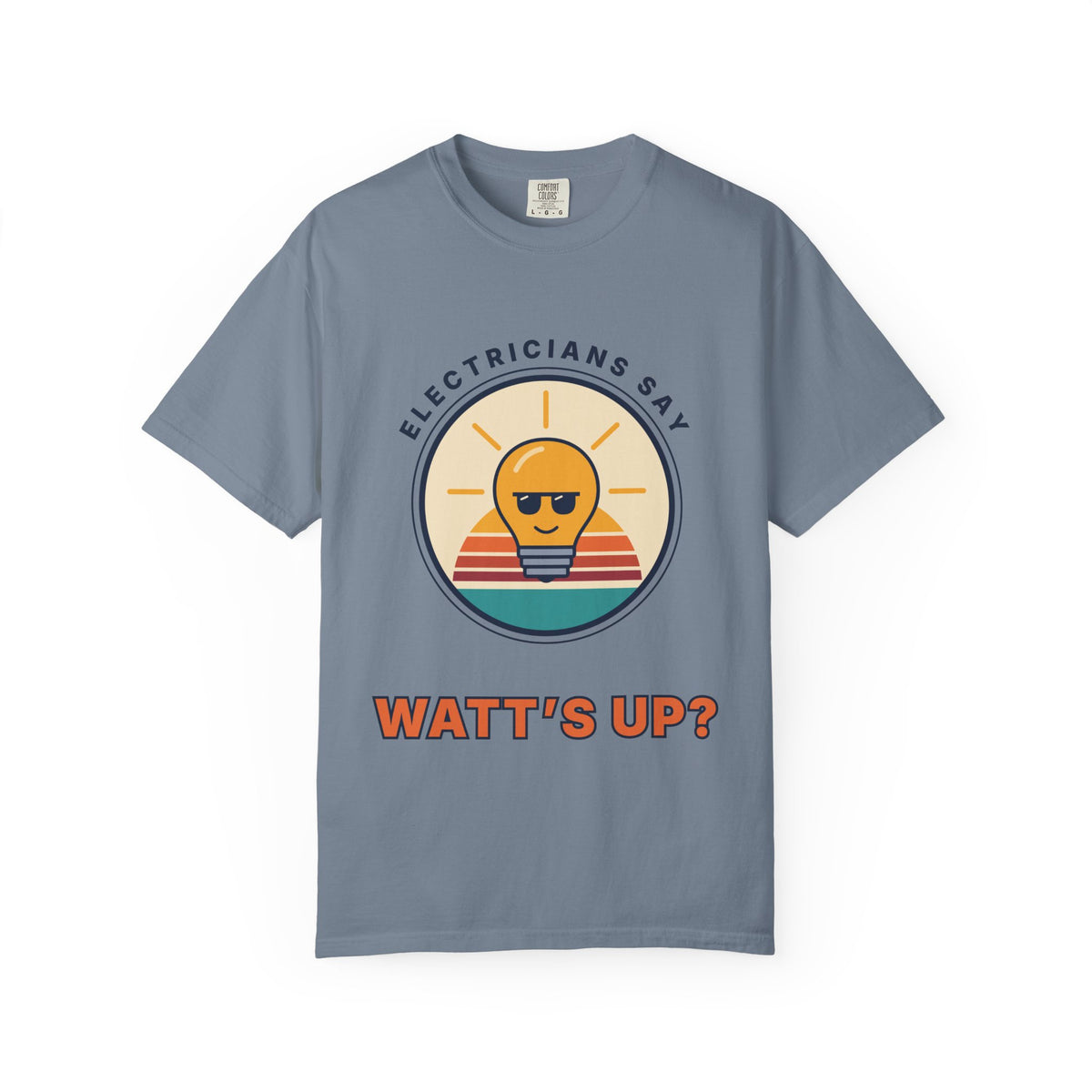Electrician 'Watt's Up?' T-Shirt — Funny Retro Sunlight Bulb Tee