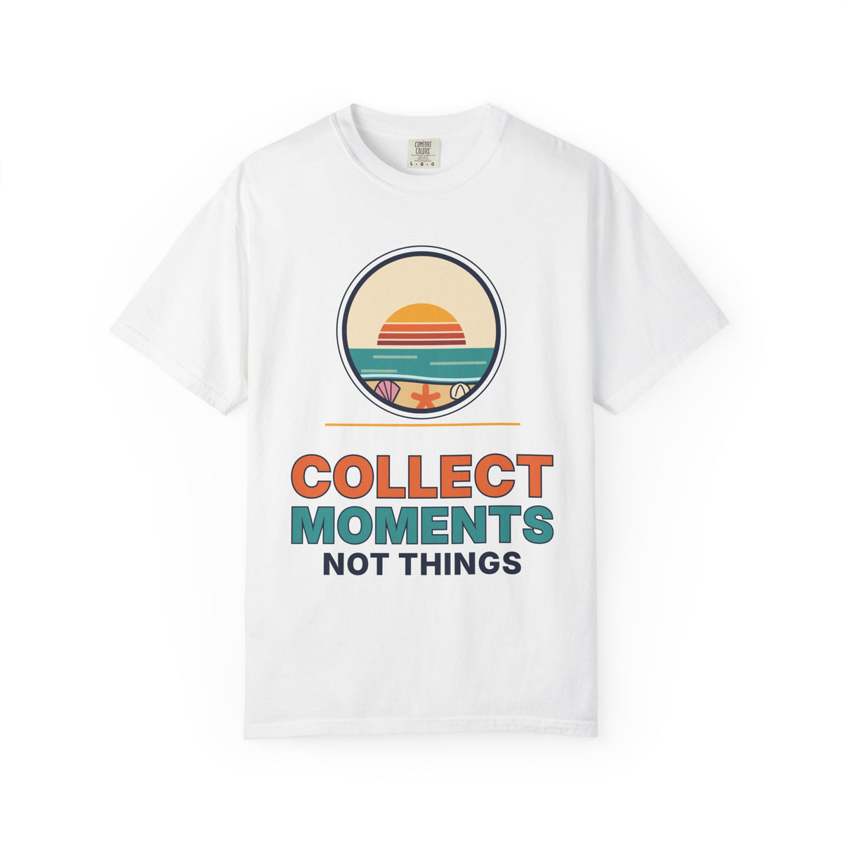 Collect Moments Not Things T-Shirt — Retro Sunset Travel Tee