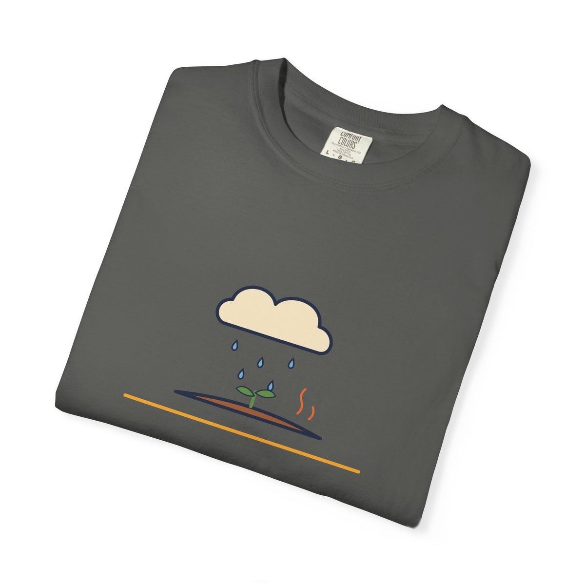 Petrichor Graphic T-Shirt — 'Petrichor: the smell of rain on dry earth' Retro Rain Design