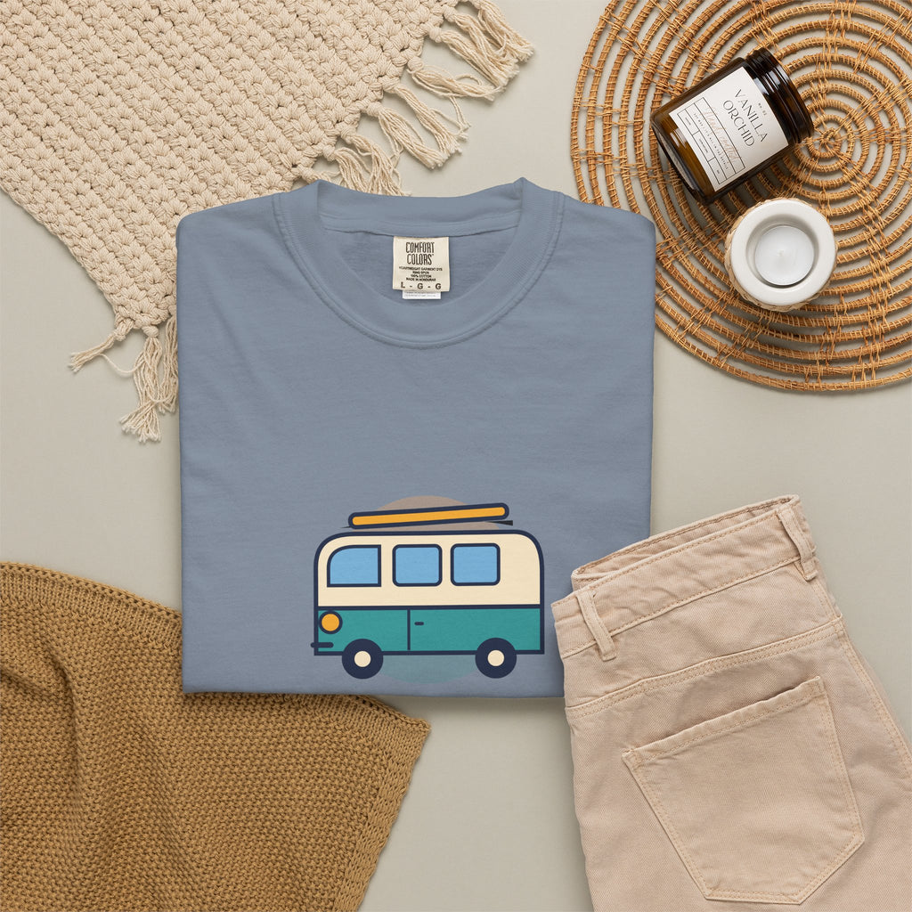 Happy Camper T-Shirt — Retro Campervan Graphic Tee for RV & Camping Lovers