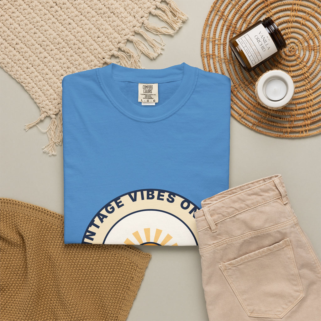 Vintage Vibes Only T-Shirt — Retro Sunrise Graphic Tee