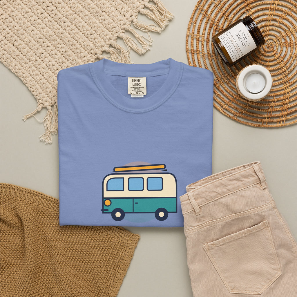 Happy Camper T-Shirt — Retro Campervan Graphic Tee for RV & Camping Lovers