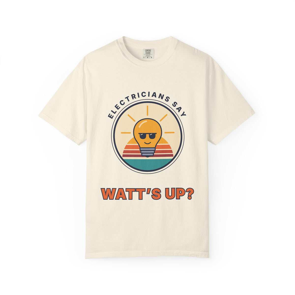 Electrician 'Watt's Up?' T-Shirt — Funny Retro Sunlight Bulb Tee