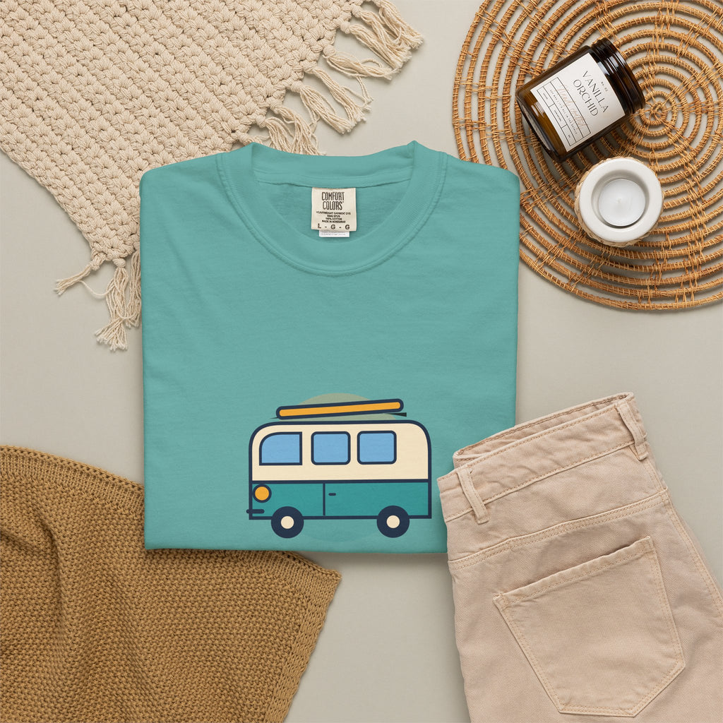 Happy Camper T-Shirt — Retro Campervan Graphic Tee for RV & Camping Lovers