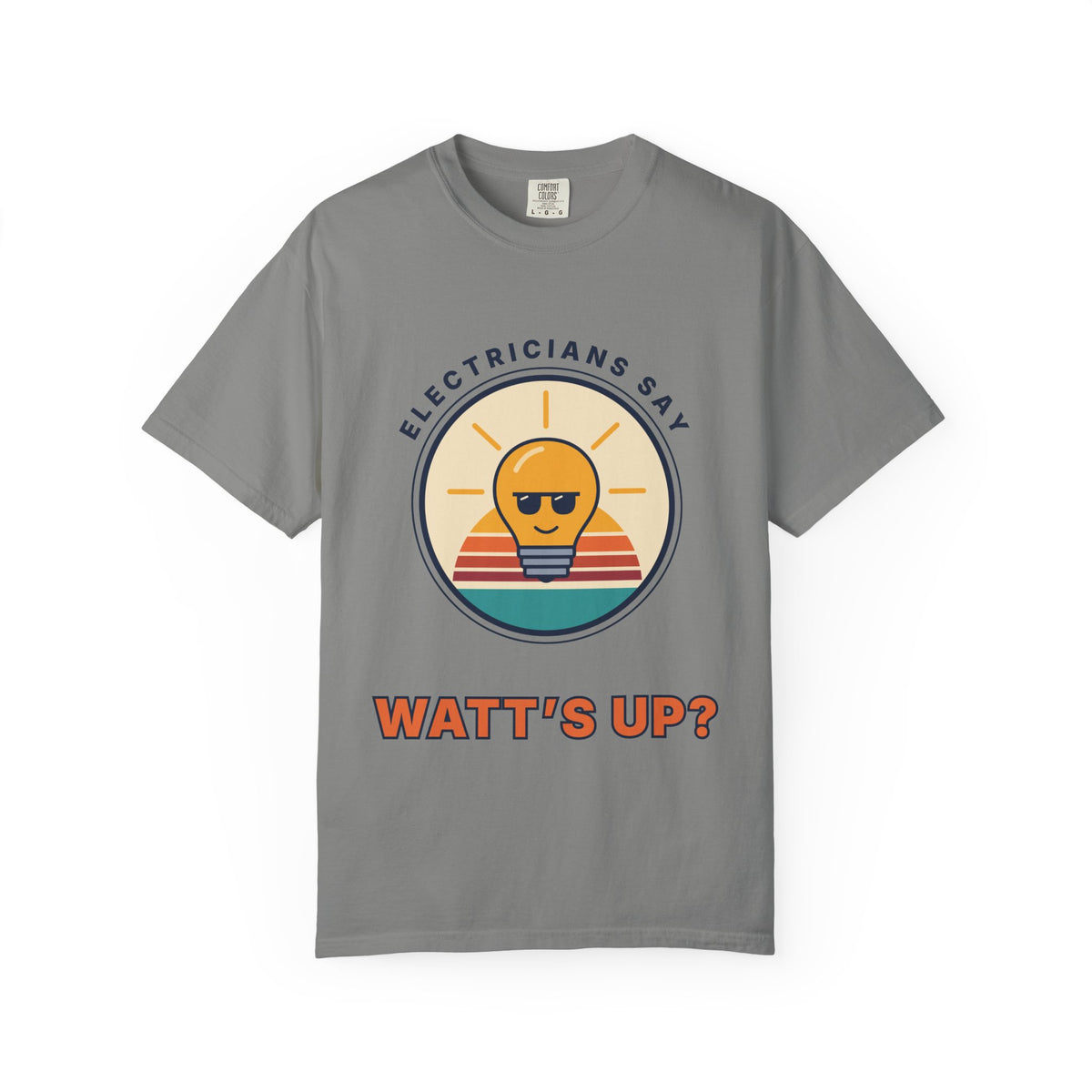 Electrician 'Watt's Up?' T-Shirt — Funny Retro Sunlight Bulb Tee