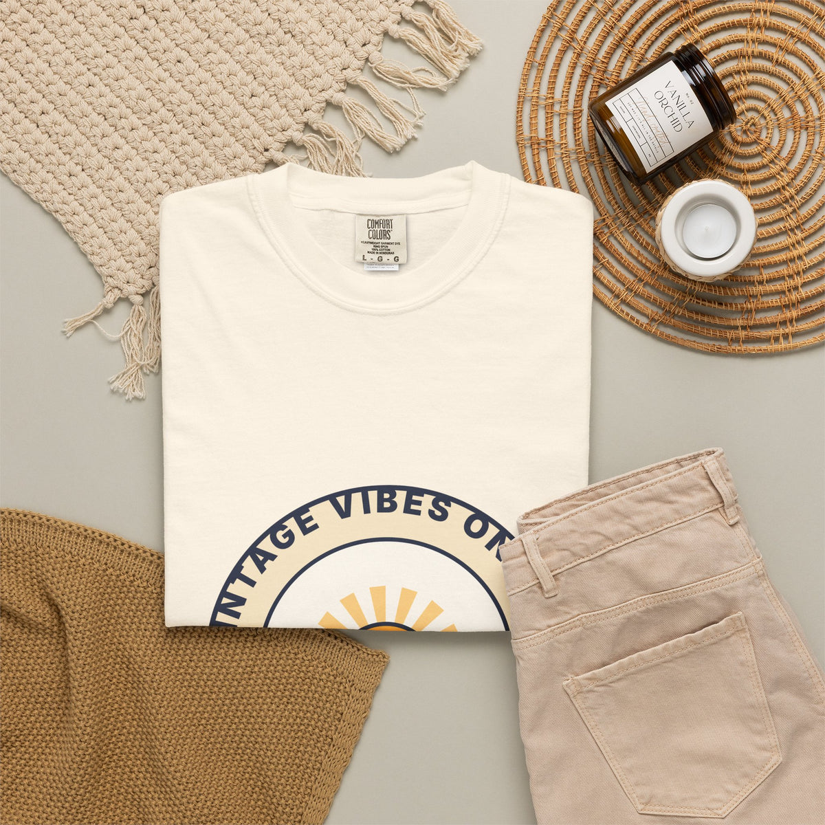 Vintage Vibes Only T-Shirt — Retro Sunrise Graphic Tee