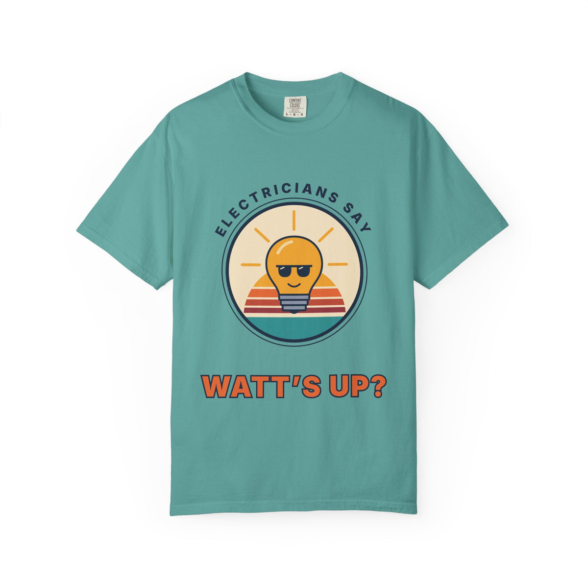 Electrician 'Watt's Up?' T-Shirt — Funny Retro Sunlight Bulb Tee
