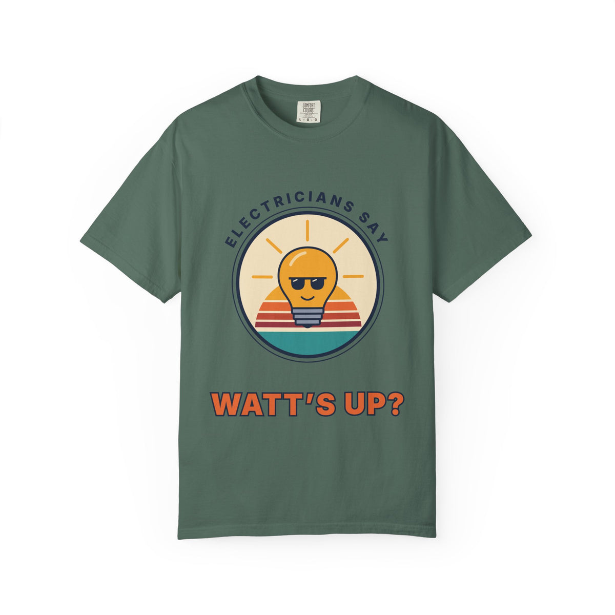 Electrician 'Watt's Up?' T-Shirt — Funny Retro Sunlight Bulb Tee