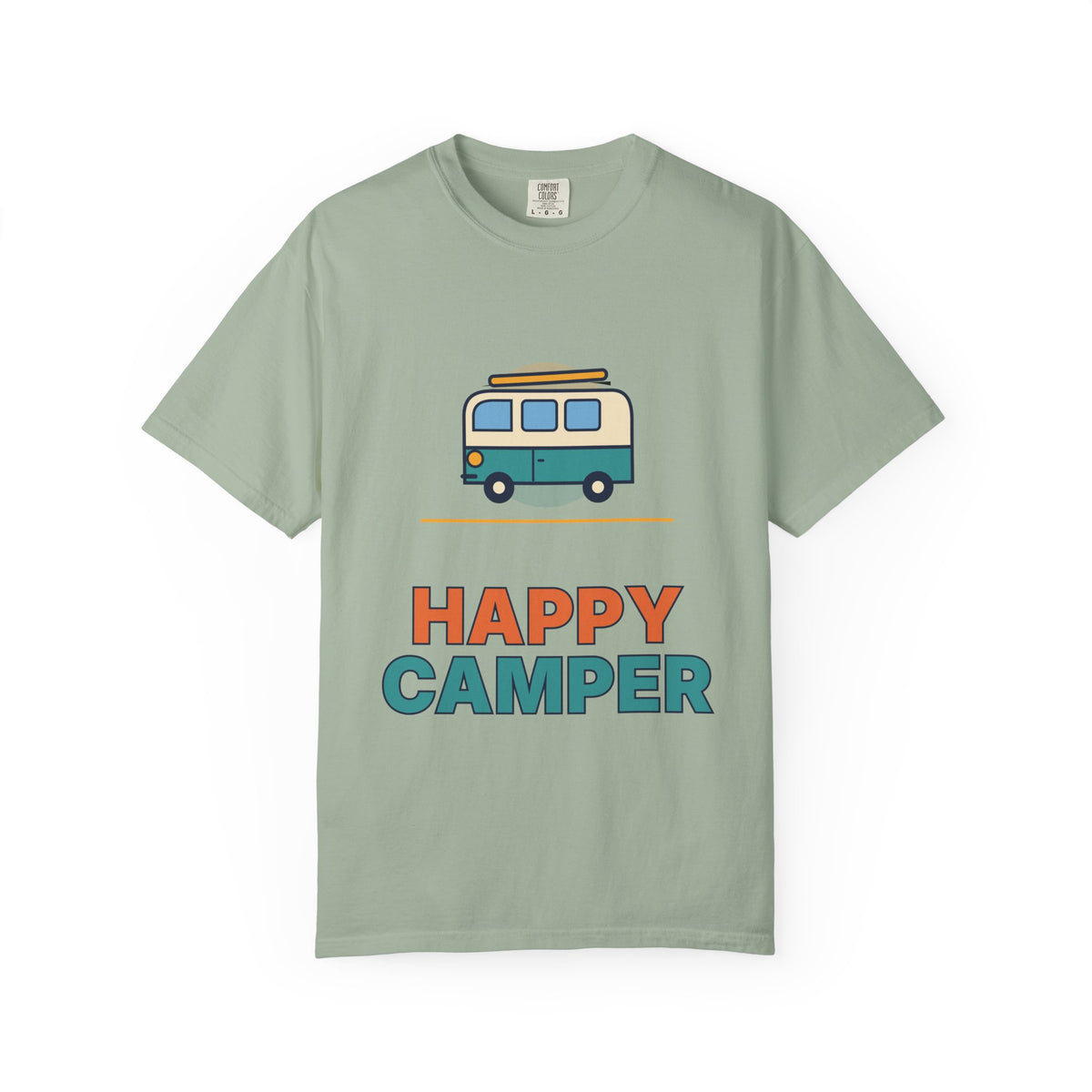 Happy Camper T-Shirt — Retro Campervan Graphic Tee for RV & Camping Lovers