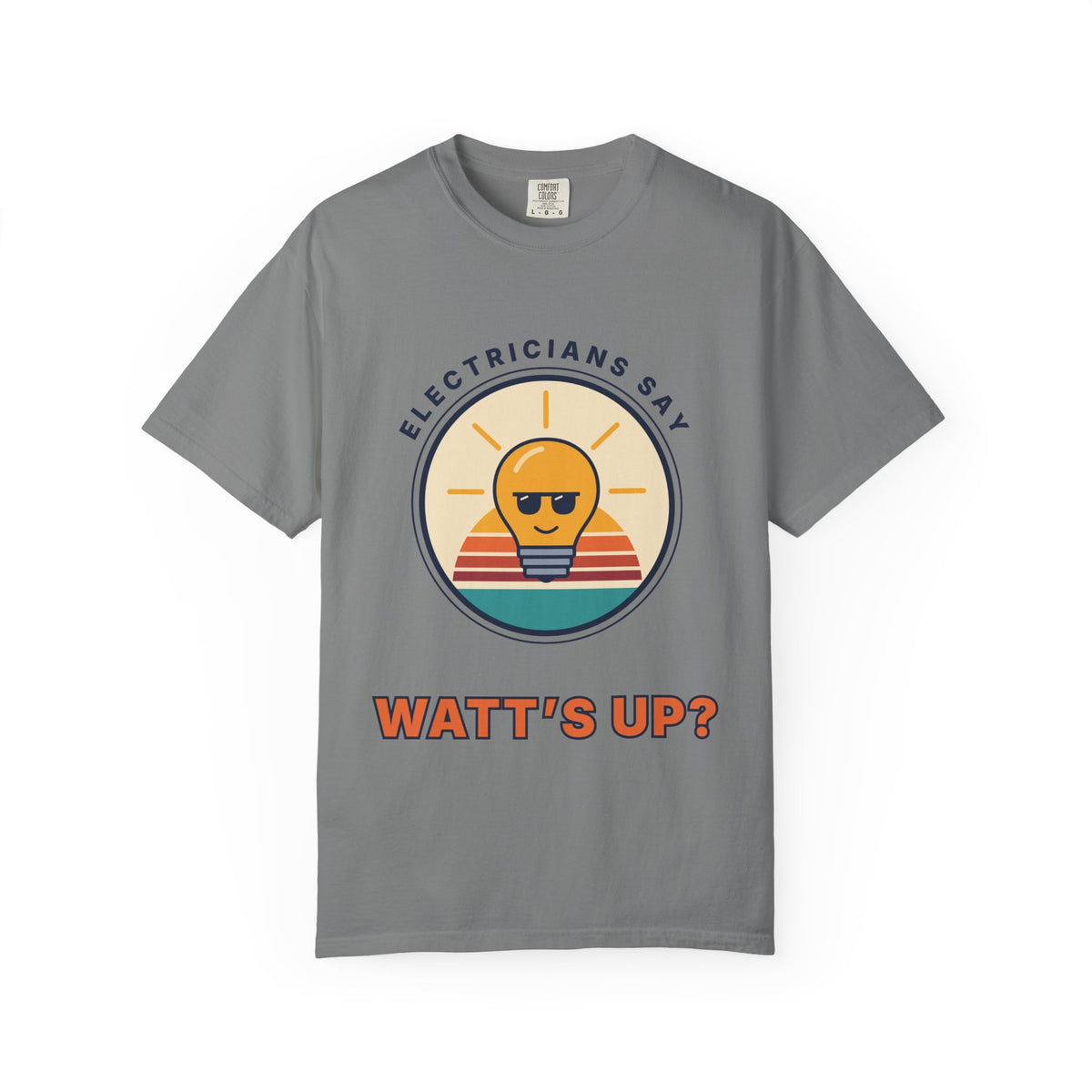 Electrician 'Watt's Up?' T-Shirt — Funny Retro Sunlight Bulb Tee