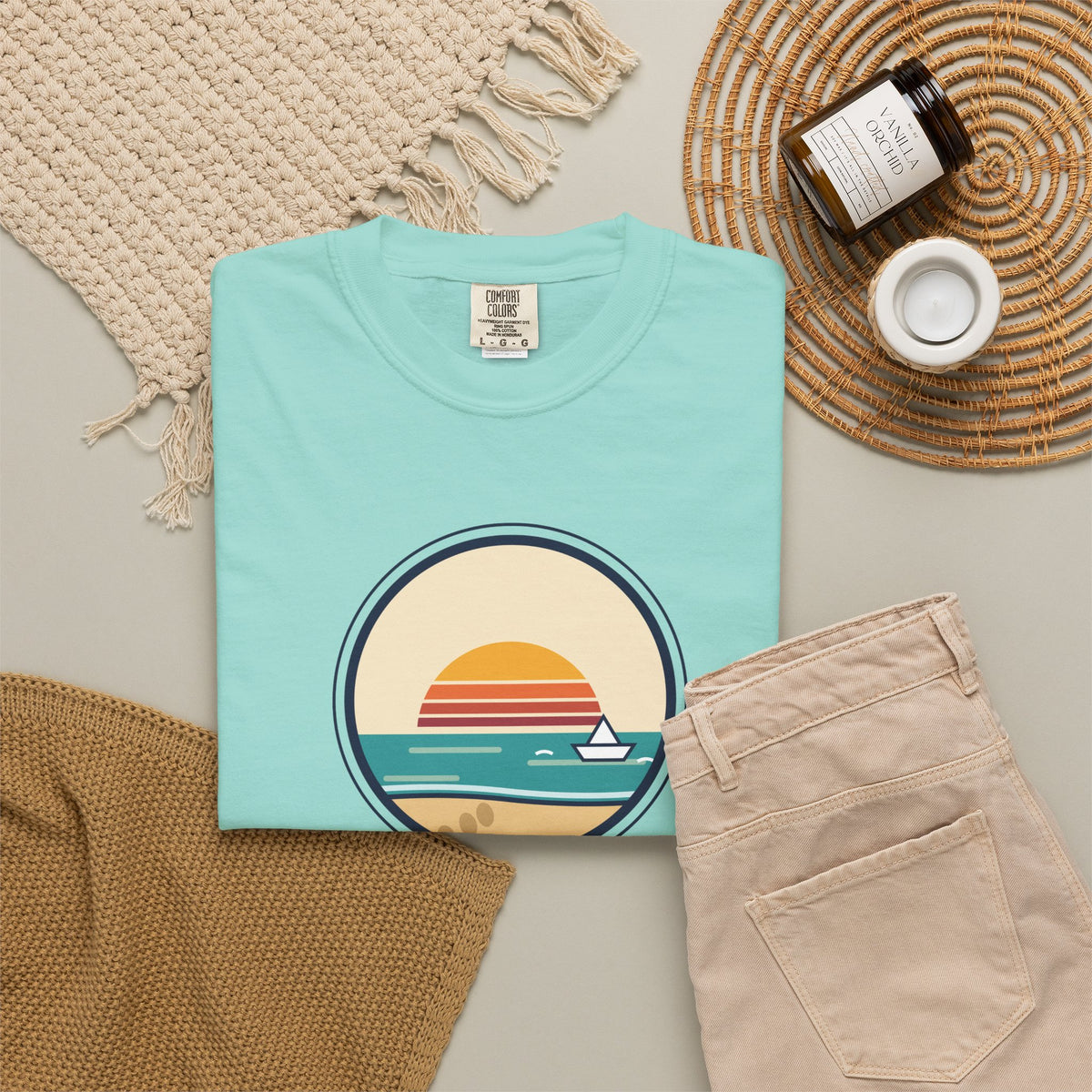 Drift Out With The Tide T-Shirt — Relaxing Beach Sunset Tee