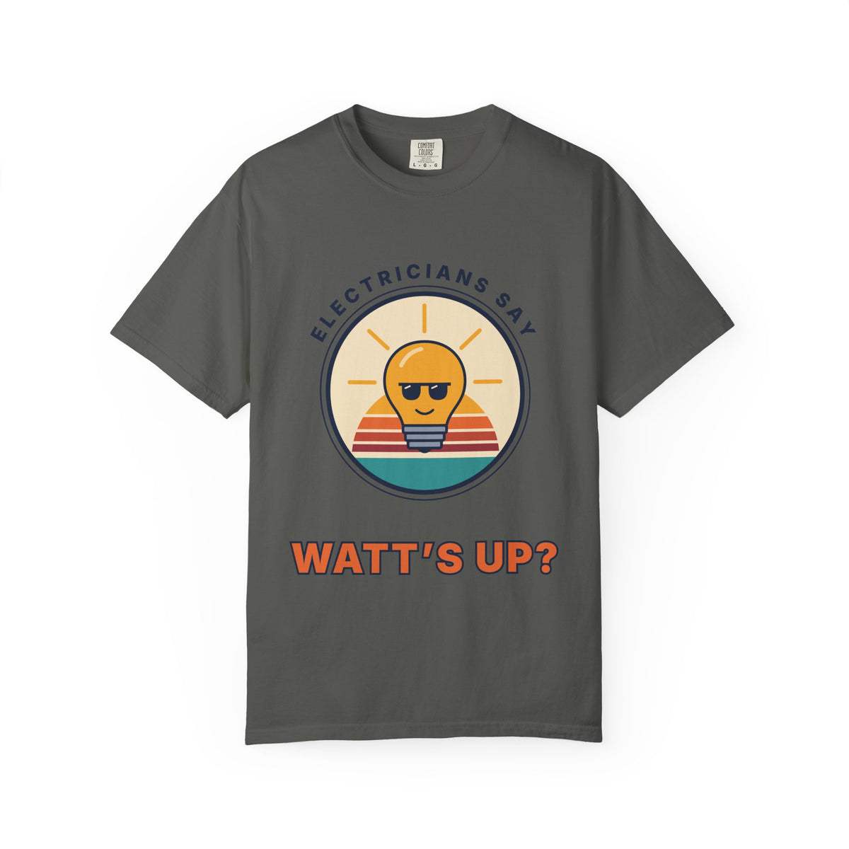 Electrician 'Watt's Up?' T-Shirt — Funny Retro Sunlight Bulb Tee