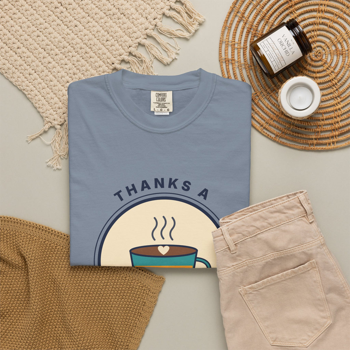 Thanks a Latte Coffee Lover Graphic T-Shirt