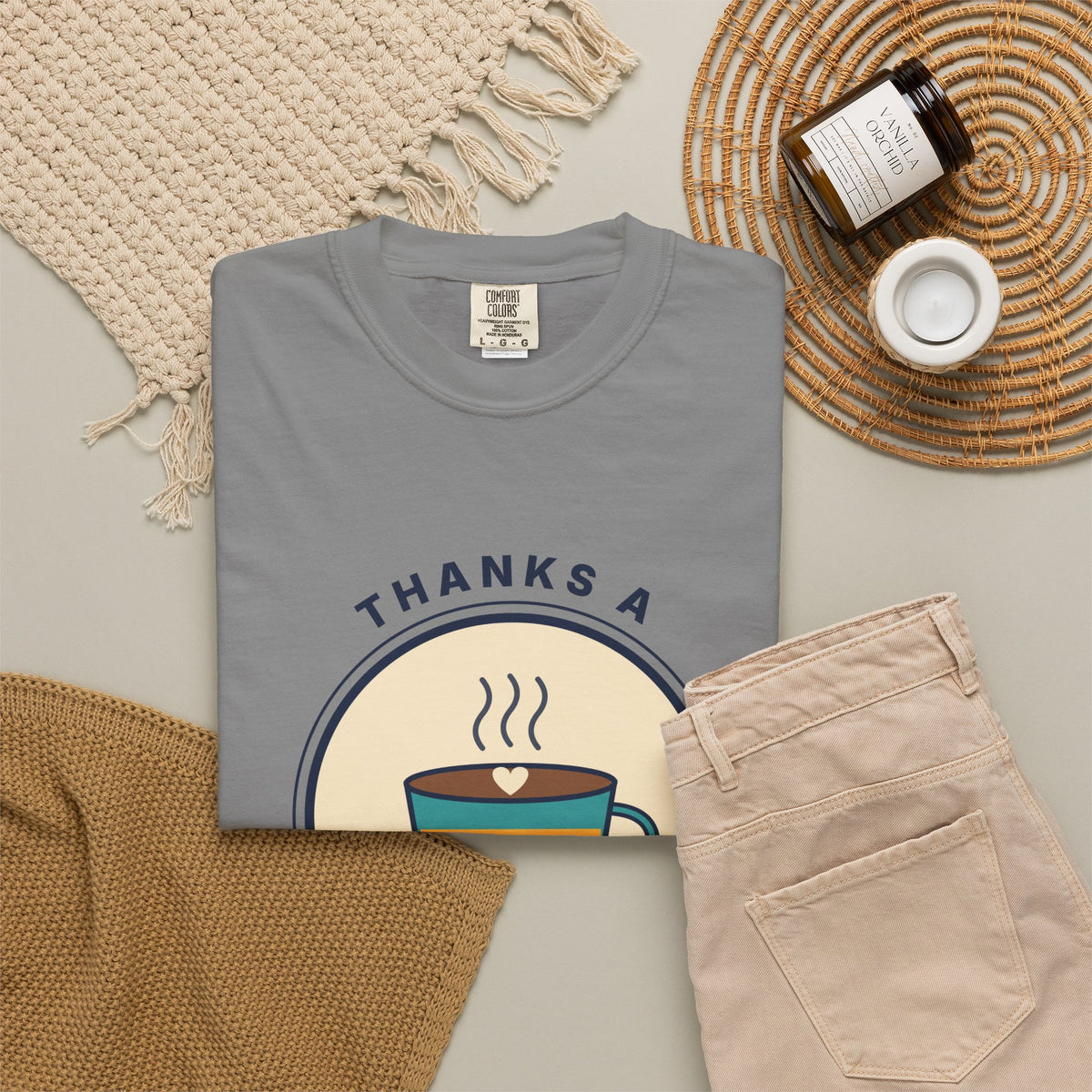 Thanks a Latte Coffee Lover Graphic T-Shirt