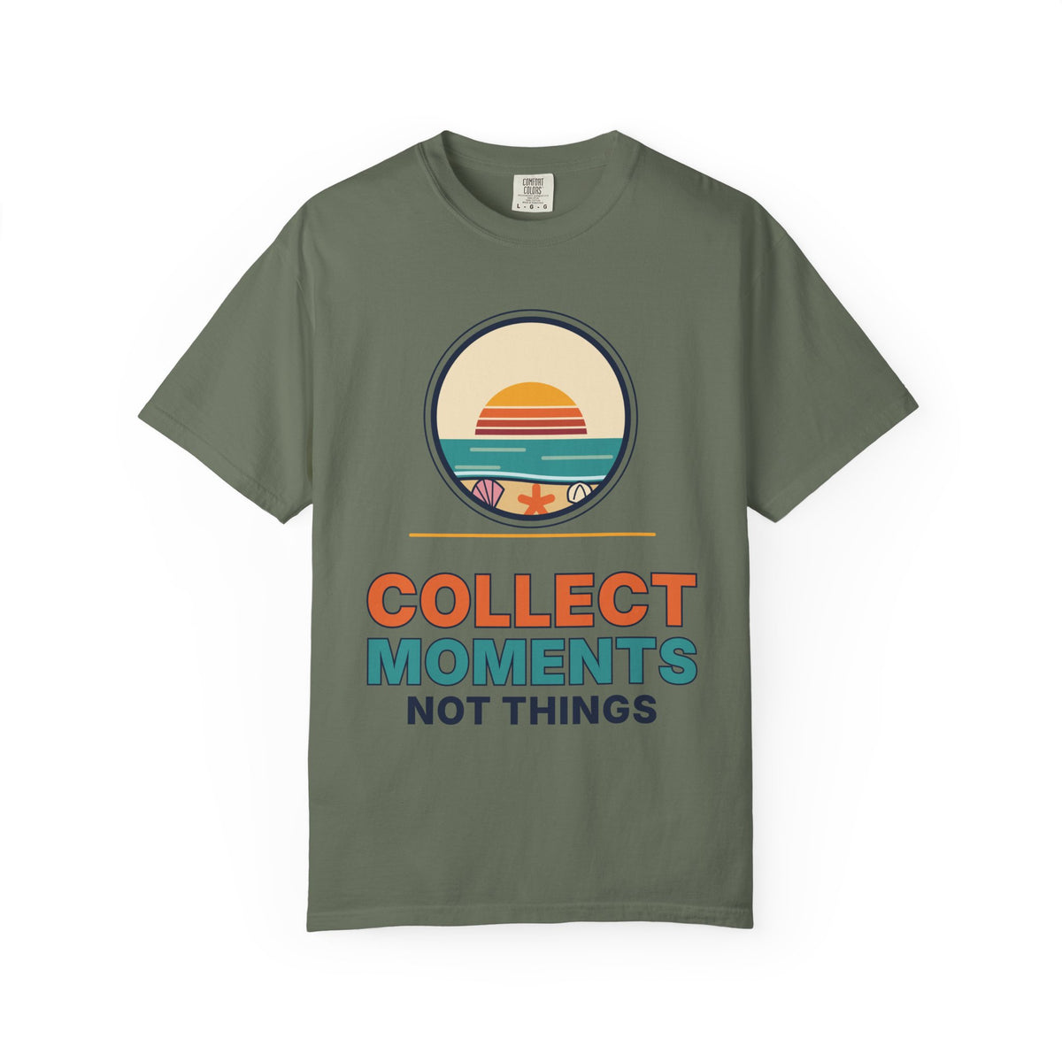Collect Moments Not Things T-Shirt — Retro Sunset Travel Tee