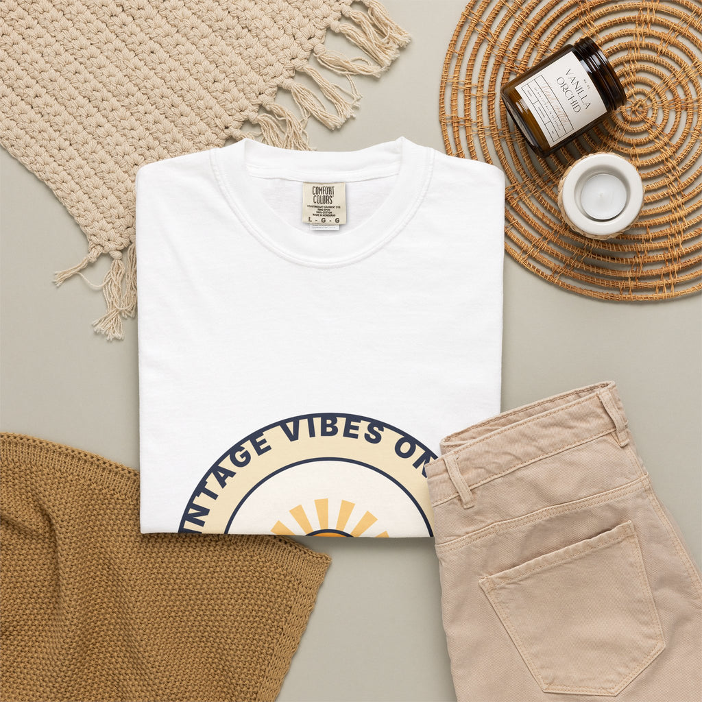 Vintage Vibes Only T-Shirt — Retro Sunrise Graphic Tee