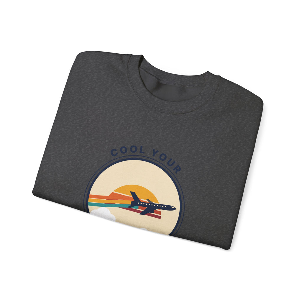 Jets Vintage Airplane Crewneck Sweatshirt – "Cool Your Jets" Retro Aviation Tee