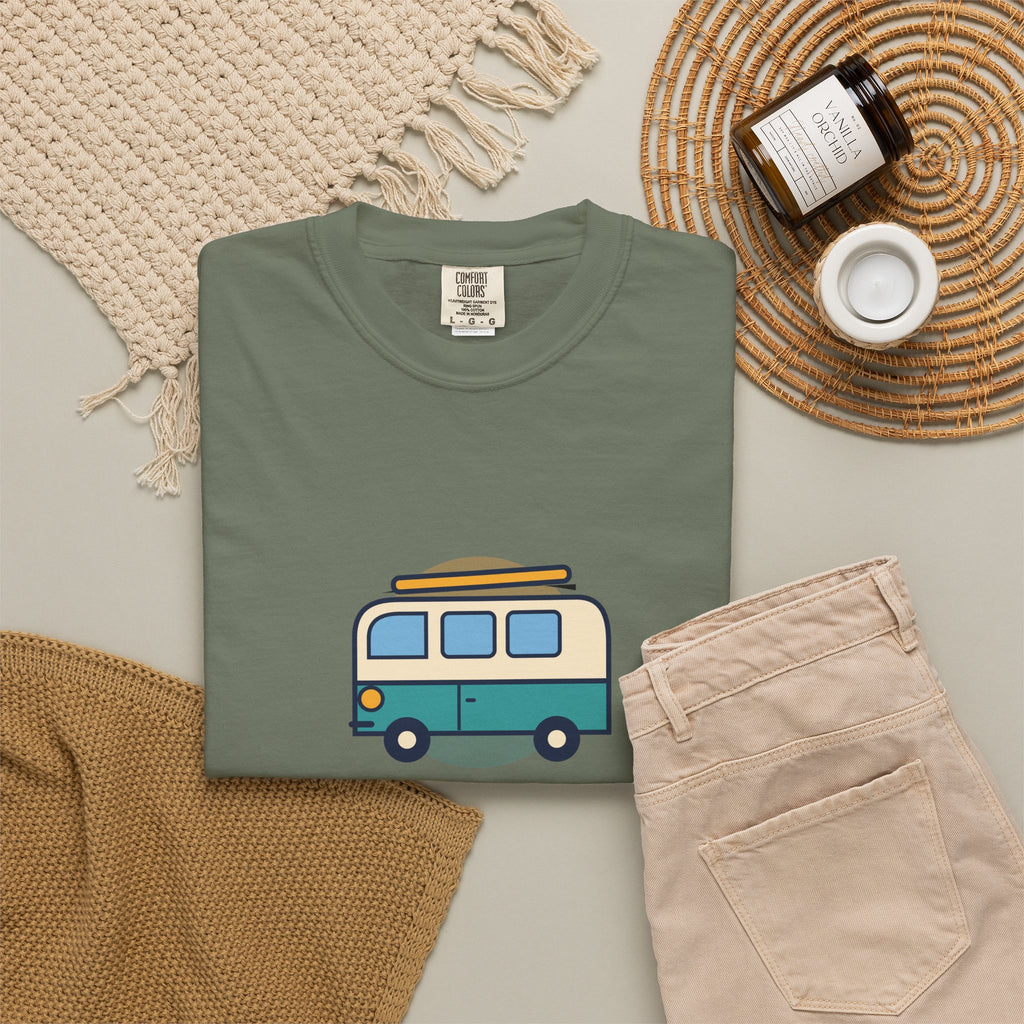 Happy Camper T-Shirt — Retro Campervan Graphic Tee for RV & Camping Lovers