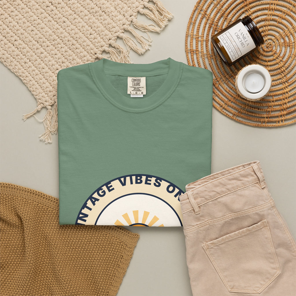 Vintage Vibes Only T-Shirt — Retro Sunrise Graphic Tee