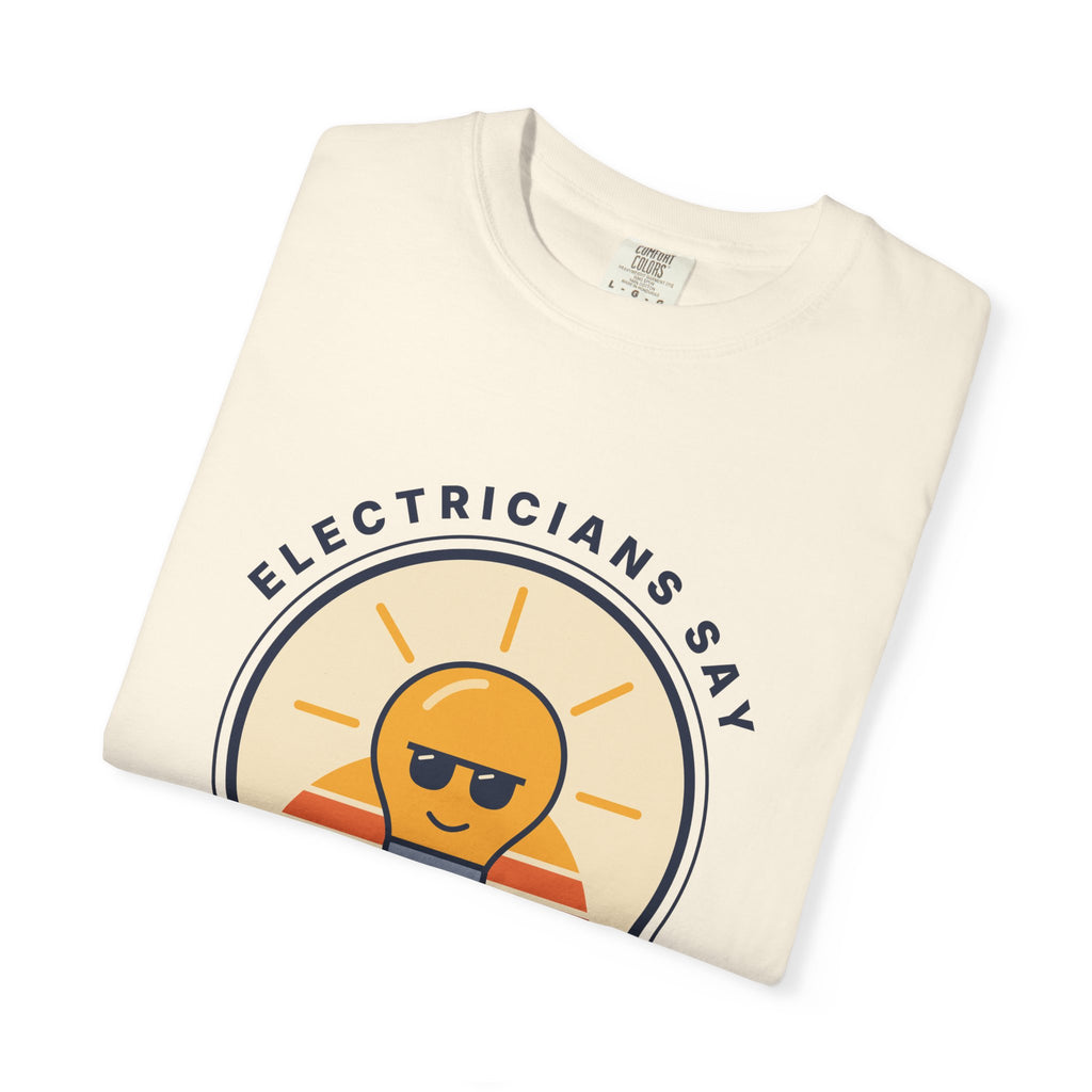 Electrician 'Watt's Up?' T-Shirt — Funny Retro Sunlight Bulb Tee