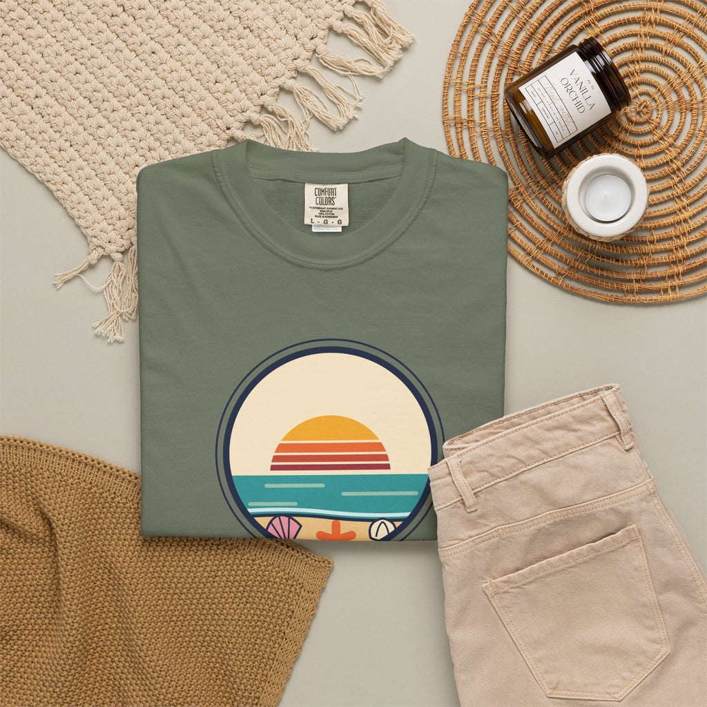 Collect Moments Not Things T-Shirt — Retro Sunset Travel Tee