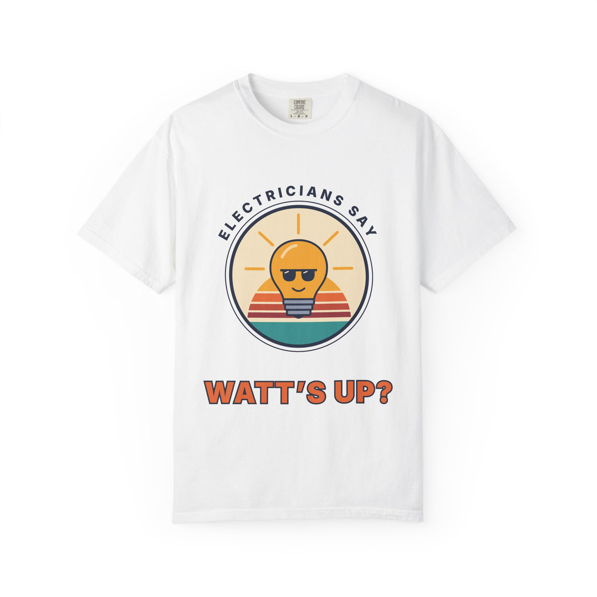 Electrician 'Watt's Up?' T-Shirt — Funny Retro Sunlight Bulb Tee