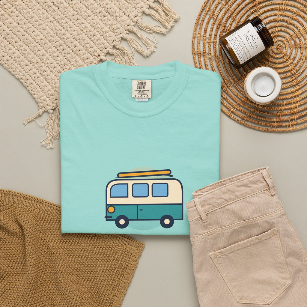 Happy Camper T-Shirt — Retro Campervan Graphic Tee for RV & Camping Lovers