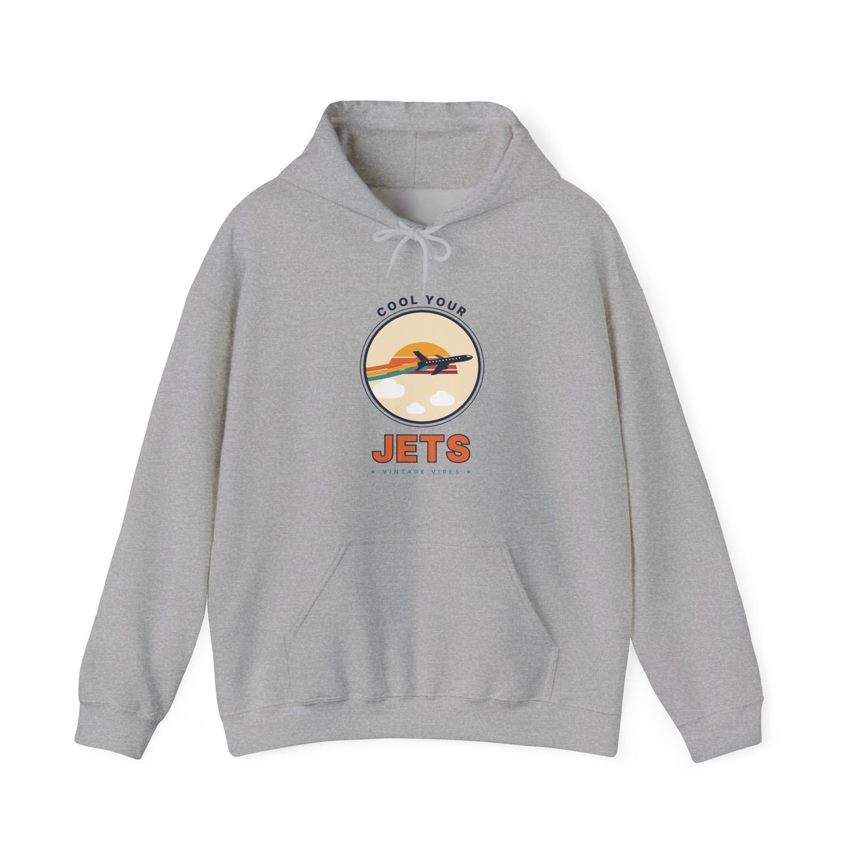 Jets Sunset Hoodie — "Cool Your Jets" Retro Airplane Graphic