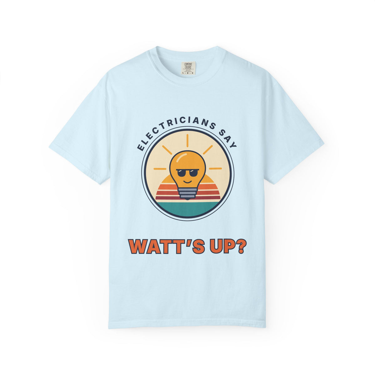 Electrician 'Watt's Up?' T-Shirt — Funny Retro Sunlight Bulb Tee