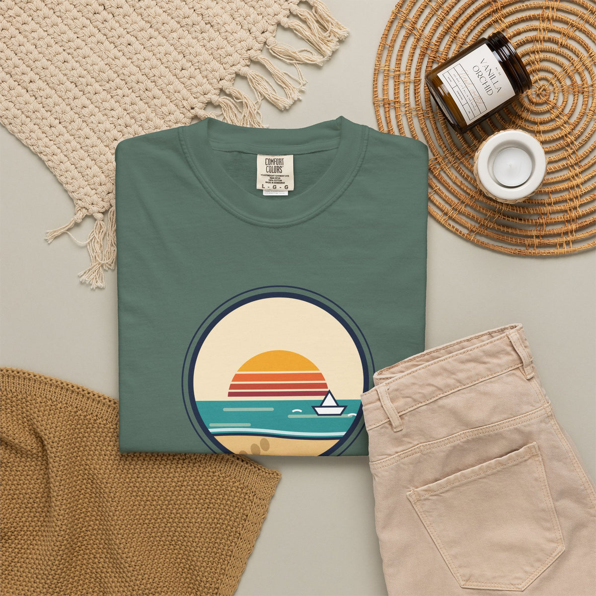 Drift Out With The Tide T-Shirt — Relaxing Beach Sunset Tee
