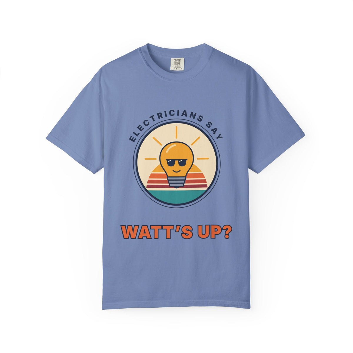 Electrician 'Watt's Up?' T-Shirt — Funny Retro Sunlight Bulb Tee