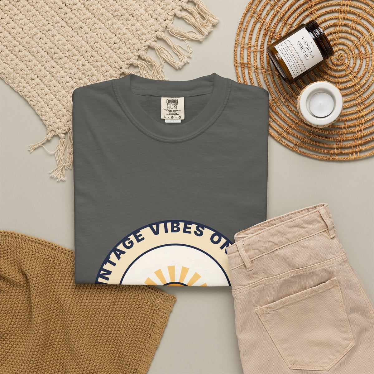 Vintage Vibes Only T-Shirt — Retro Sunrise Graphic Tee