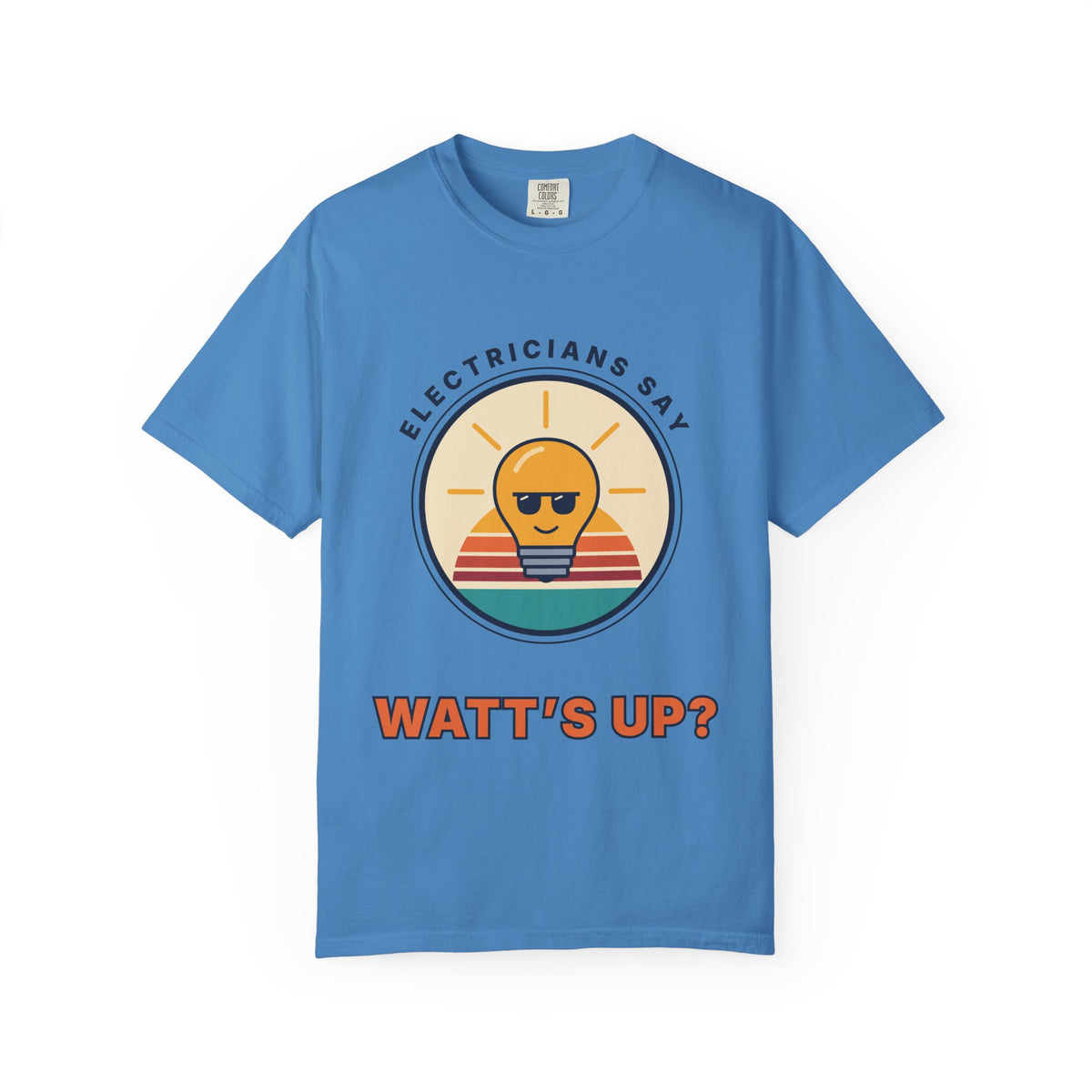 Electrician 'Watt's Up?' T-Shirt — Funny Retro Sunlight Bulb Tee