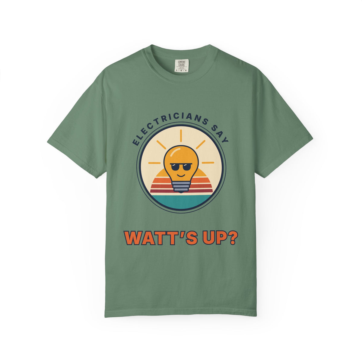 Electrician 'Watt's Up?' T-Shirt — Funny Retro Sunlight Bulb Tee