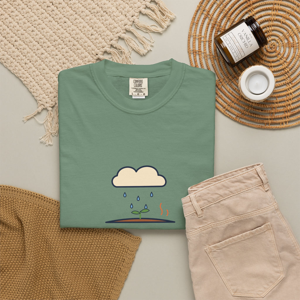 Petrichor Graphic T-Shirt — 'Petrichor: the smell of rain on dry earth' Retro Rain Design
