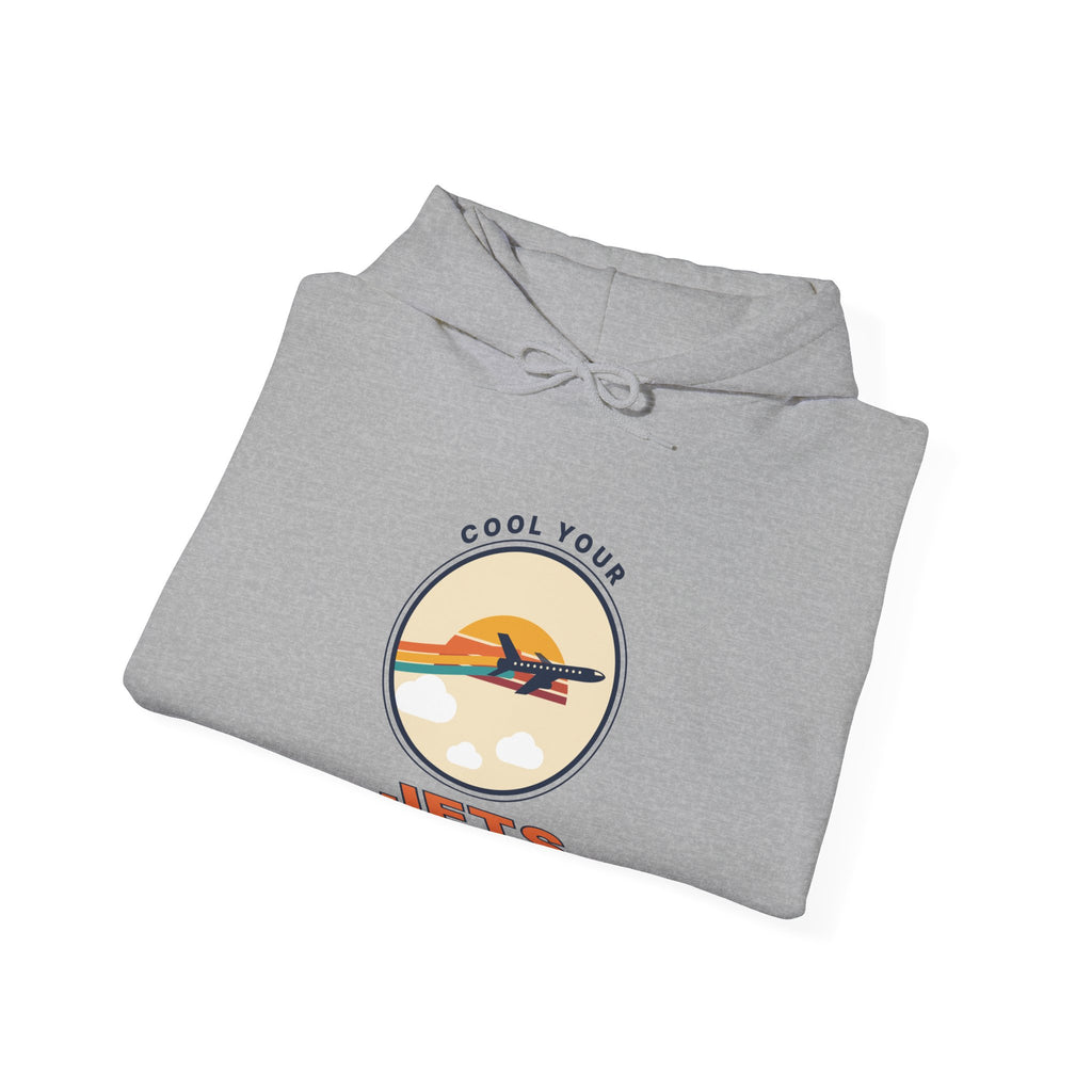 Jets Sunset Hoodie — "Cool Your Jets" Retro Airplane Graphic
