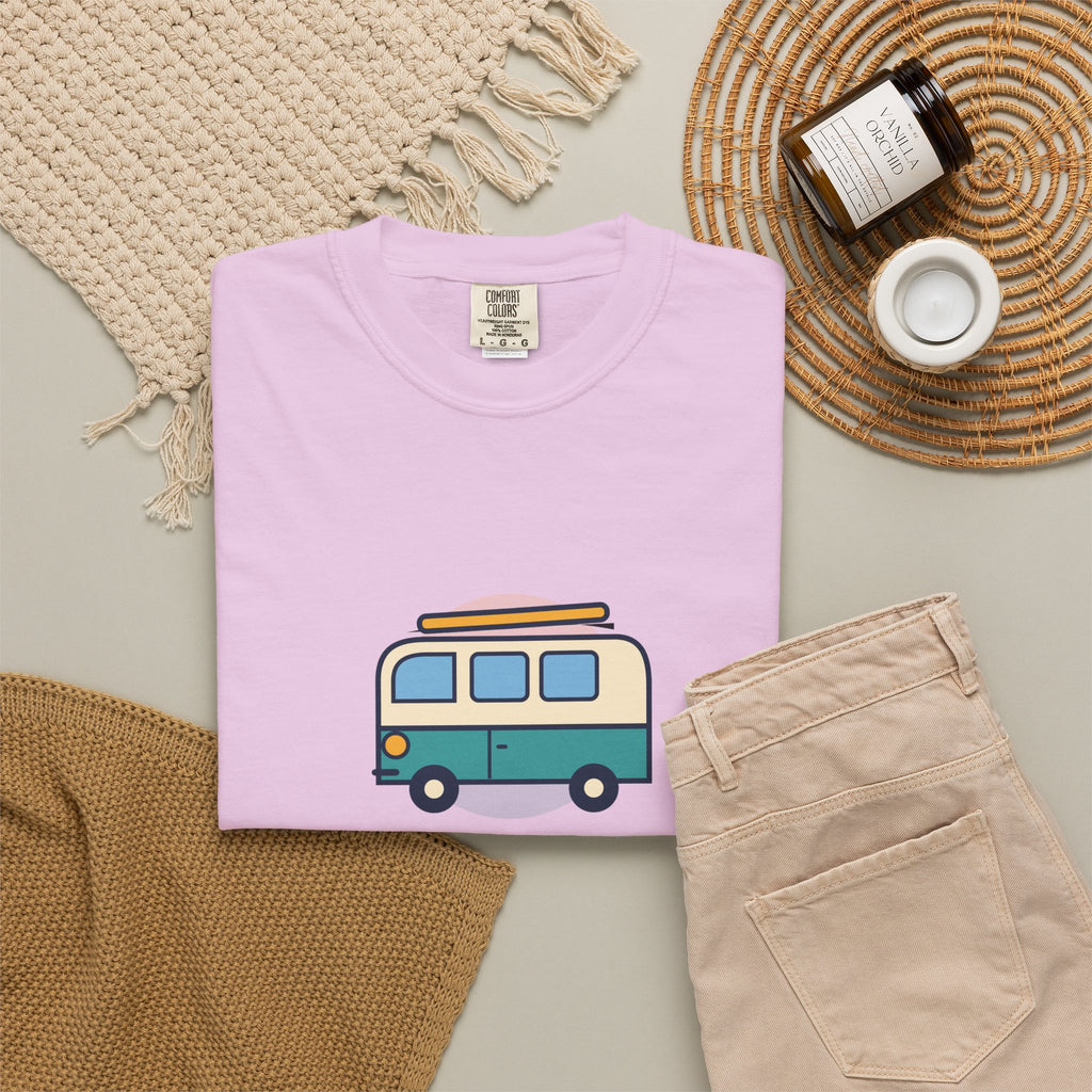Happy Camper T-Shirt — Retro Campervan Graphic Tee for RV & Camping Lovers