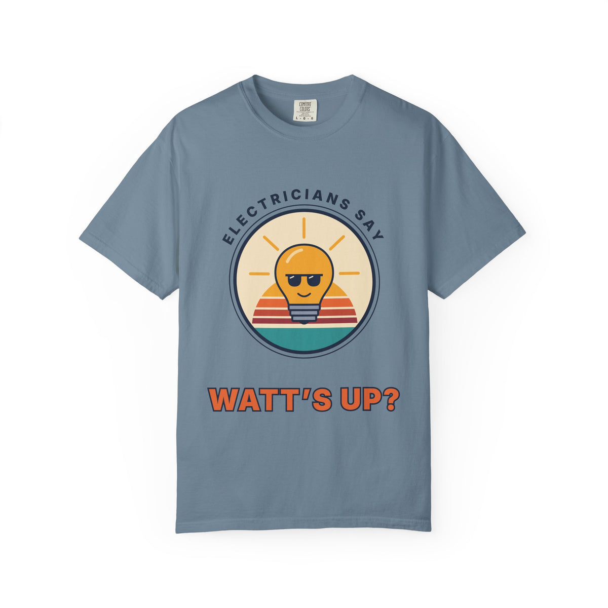 Electrician 'Watt's Up?' T-Shirt — Funny Retro Sunlight Bulb Tee