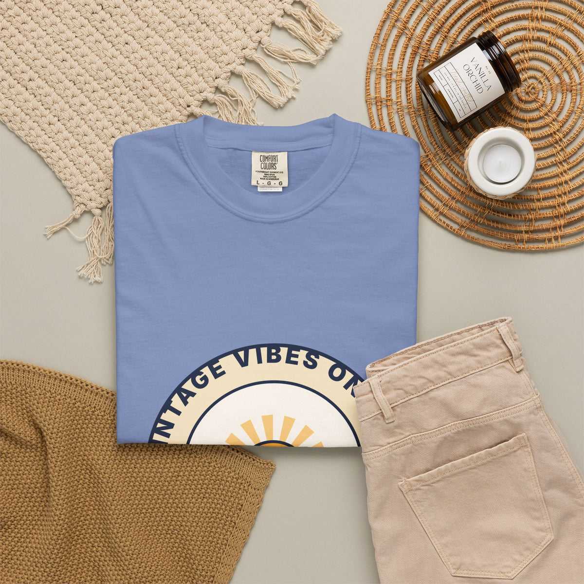 Vintage Vibes Only T-Shirt — Retro Sunrise Graphic Tee