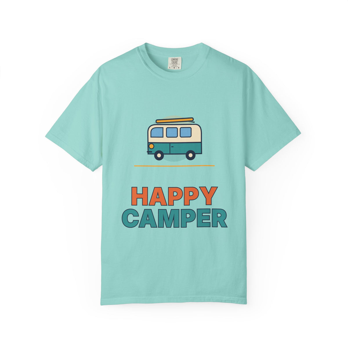 Happy Camper T-Shirt — Retro Campervan Graphic Tee for RV & Camping Lovers